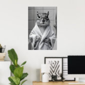 Chipmunk in Bathrobe Print, Funny Bathroom Wall Poster (Thuiskantoor)