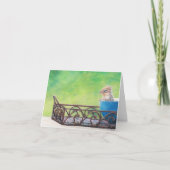 Chipmunk in Blue Bowl Animal Art Note Kaart (Voorkant)