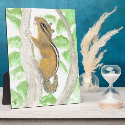 Chipmunk in de Apple Tree Fotoplaat (Zijkant)