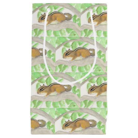 Chipmunk in de Apple Tree Klein Cadeauzakje (Voorkant)