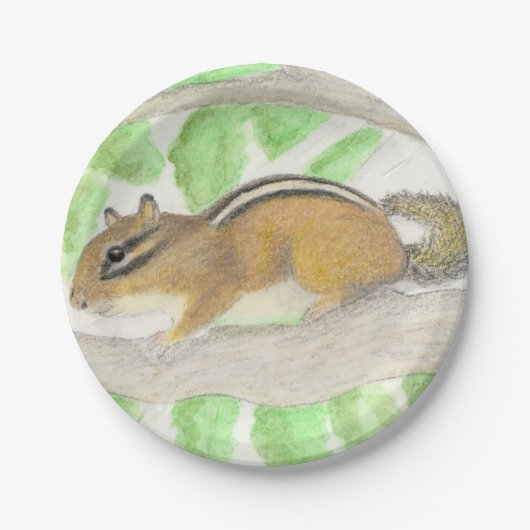 Chipmunk in de Apple Tree Papieren Bordje (Voorkant)