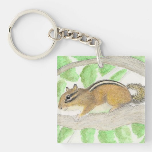 Chipmunk in de Apple Tree Sleutelhanger (Voorkant)