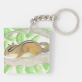 Chipmunk in de Apple Tree Sleutelhanger (Achterkant)