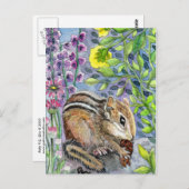 Chipmunk in de tuin briefkaart (Voorkant / Achterkant)