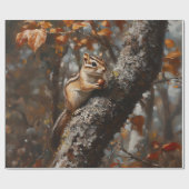 Chipmunk in een boom decoupage cadeaupapier (Vlak)