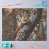 Chipmunk in een boom decoupage tissuepapier (Craft)