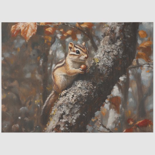 Chipmunk in een boom decoupage tissuepapier (Voorkant)