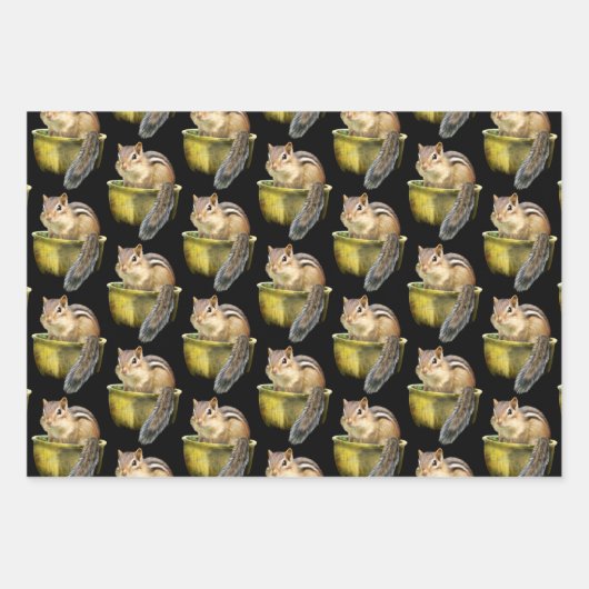Chipmunk in een Bowl Cute Wrapping Paper Sheets (Voorkant 2)