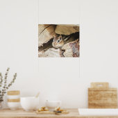 Chipmunk in een houten stapel poster (Keuken)