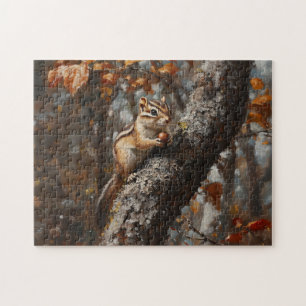 Chipmunk in een olieverfschilderij legpuzzel