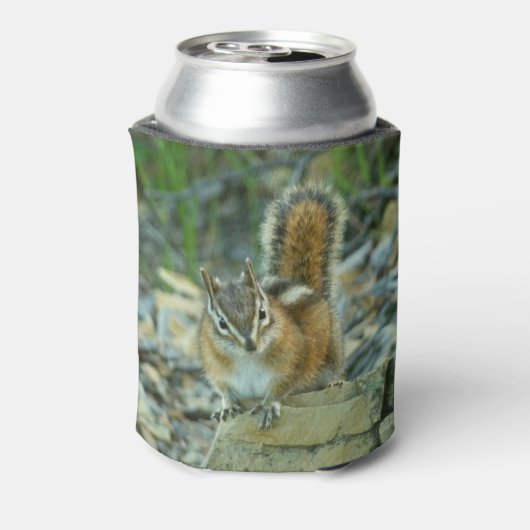 Chipmunk in Glacier National Park Blikjeskoeler (Blikje Achterkant)