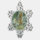 Chipmunk in Glacier National Park Tin Sneeuwvlok Ornament (Rechts)