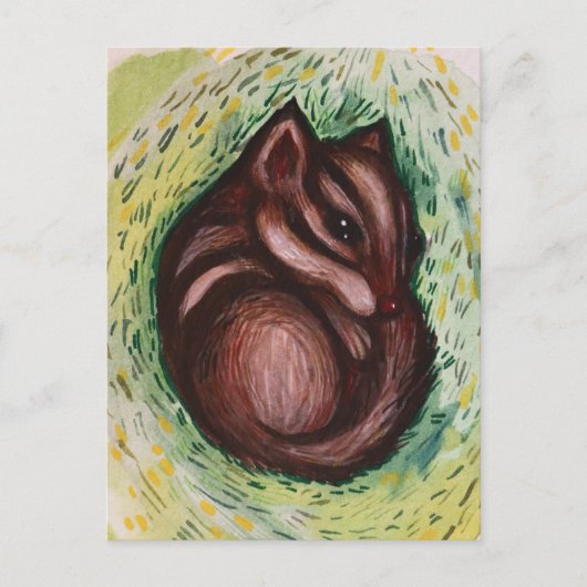 Chipmunk in het voorjaar briefkaart (Voorkant)