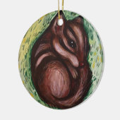 Chipmunk in Spring Keramisch Ornament (Links)