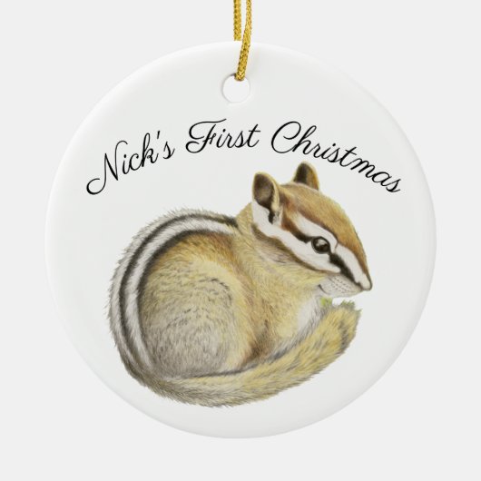 Chipmunk keramisch Ornament (Voorkant)