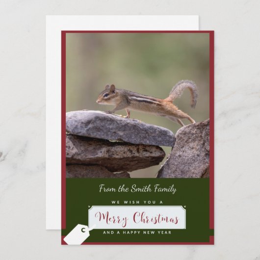 Chipmunk Kerst Kaart (Voorkant / Achterkant)