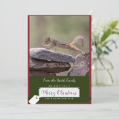 Chipmunk Kerst Kaart (Staand voorkant)