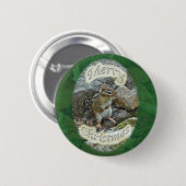 Chipmunk kerstartikelen ronde button 5,7 cm (Voorkant /achterkant)