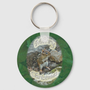 Chipmunk kerstartikelen sleutelhanger