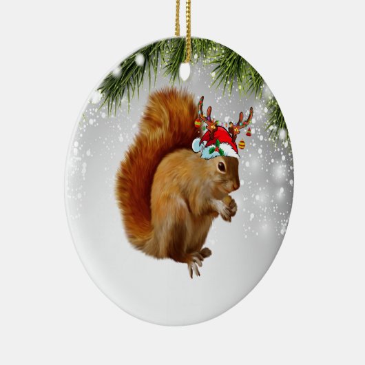 Chipmunk kerstcadeau voor Kind met chipmunk Keramisch Ornament (Rechts)