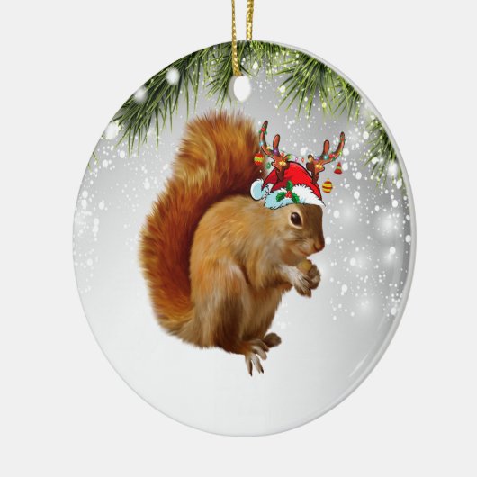 Chipmunk kerstcadeau voor Kind met chipmunk Keramisch Ornament (Links)
