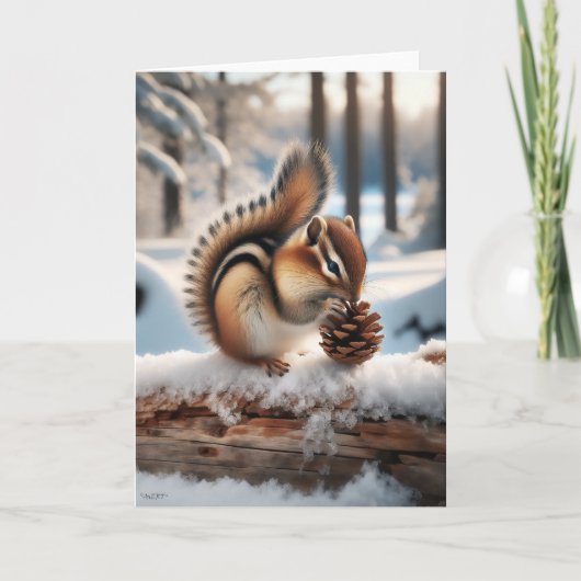 CHIPMUNK KERSTMISE - WINTER WONDERLAND FEESTDAGEN KAART (Voorkant)