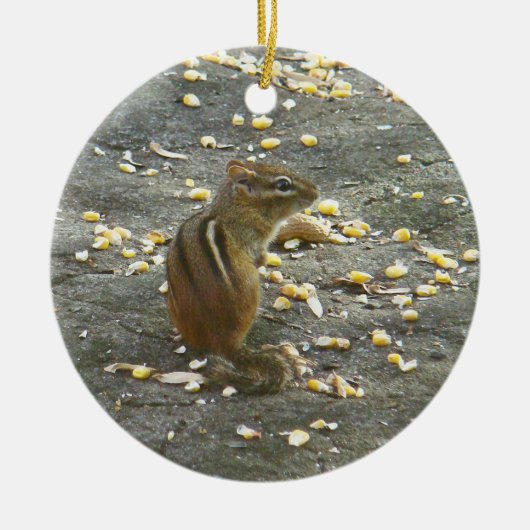 Chipmunk kerstversiering keramisch ornament (Voorkant)