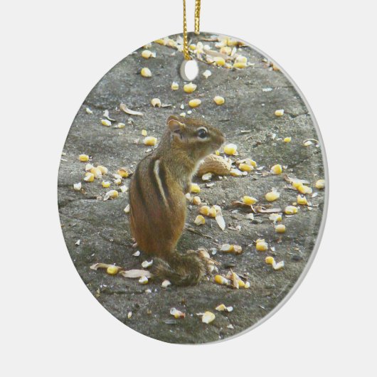 Chipmunk kerstversiering keramisch ornament (Links)