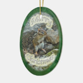 Chipmunk kerstversiering keramisch ornament (Links)