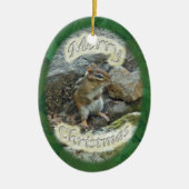 Chipmunk kerstversiering keramisch ornament (Voorkant)