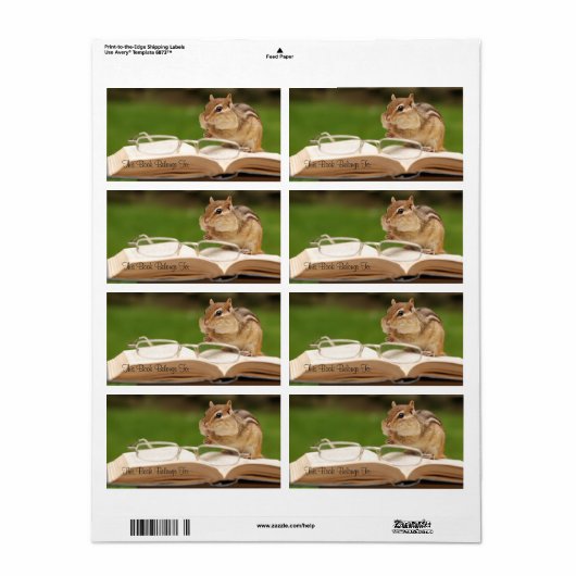 Chipmunk leesboekje etiket (Full Sheet)