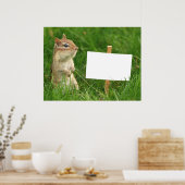 chipmunk met blanco teken poster (Keuken)