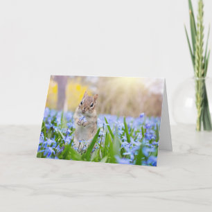 Chipmunk met bloem Kaart
