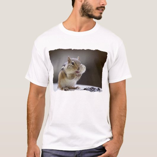 Chipmunk met Cheeks Volledige foto T-shirt (Voorkant)