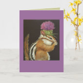 chipmunk met dichte pet kaart (Gele Bloem)