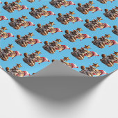 Chipmunk met een pijnkanonboom cadeaupapier (Hoek)