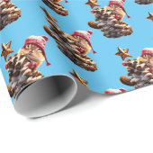 Chipmunk met een pijnkanonboom cadeaupapier (Rol Hoek)