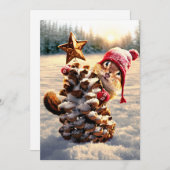 Chipmunk met een pijnkanonboom kaart (Voorkant / Achterkant)