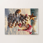Chipmunk met een pijnkanonboom legpuzzel (Horizontaal)
