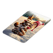 Chipmunk met een pijnkanonboom magneet (Linkerzijde)