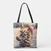 Chipmunk met een pijnkanonboom tote bag (Achterkant)