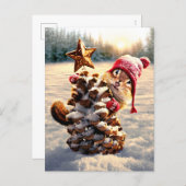 Chipmunk met een pijnkanonboom uitnodiging briefkaart (Voorkant / Achterkant)