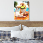 Chipmunk met Limoen Canvas Afdruk (Insitu (Slaapkamer))