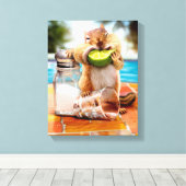 Chipmunk met Limoen Canvas Afdruk (Insitu (Houten vloer))