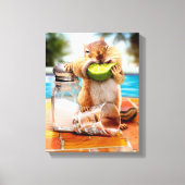 Chipmunk met Limoen Canvas Afdruk (Voorkant)