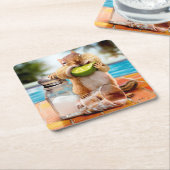 Chipmunk met Limoen Kartonnen Onderzetters (Schuin)