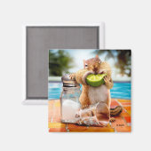 Chipmunk met Limoen Magneet (Voorkant / Achterkant)