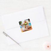 Chipmunk met Limoen Vierkante Sticker (Envelop)