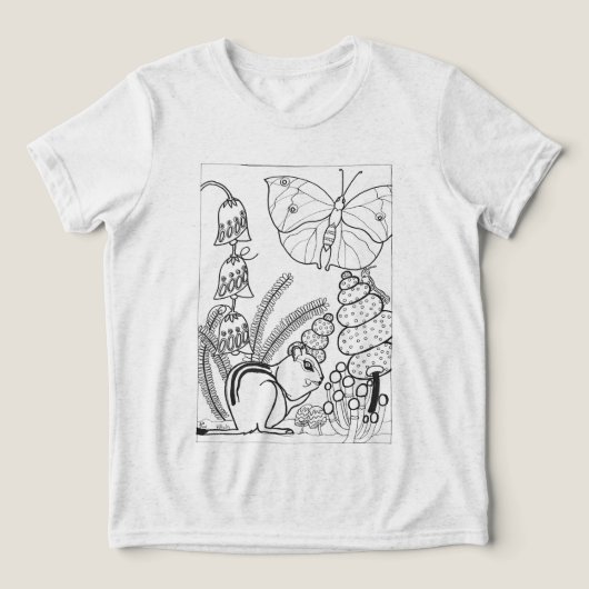 Chipmunk met mottenkleuring Tri-Blend shirt (Design voorkant)