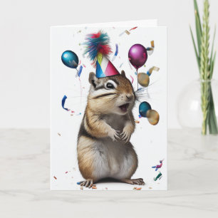 Chipmunk met Partij Pet Wenskaart Kaart